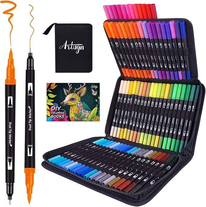 Dual Markers Brush Pens for Adult Kids Coloring